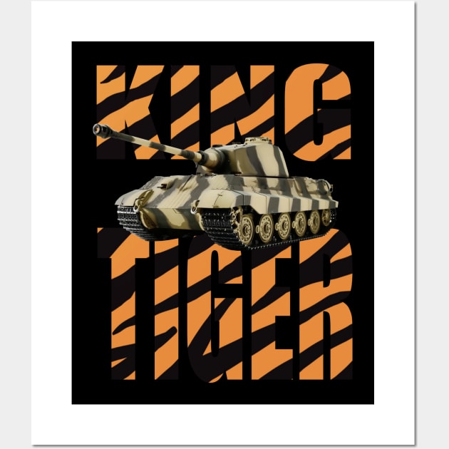 German King Tiger Tank WWII Wall Art by Dirty Custard Designs 